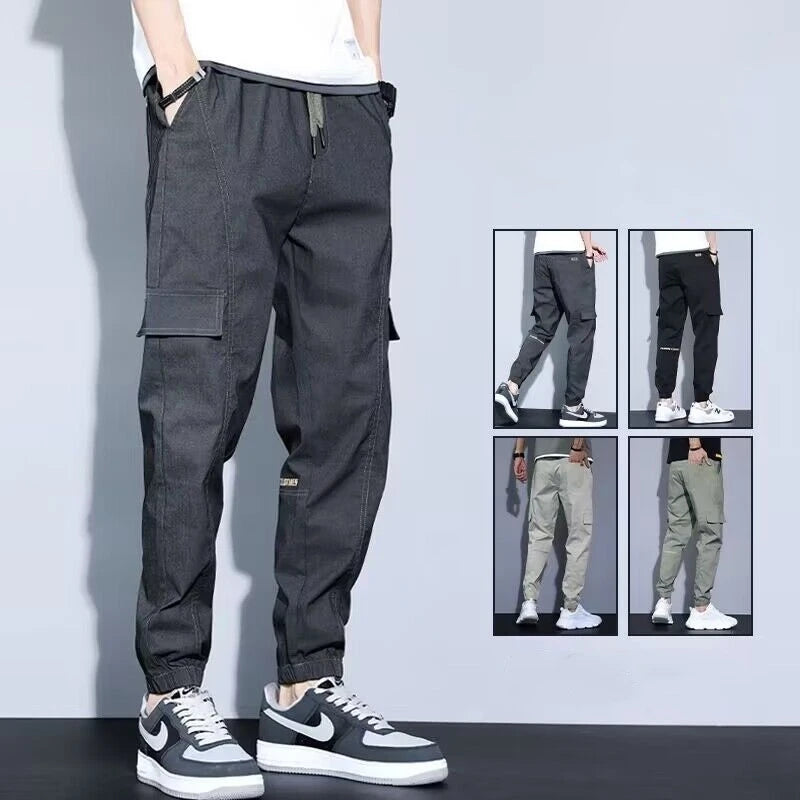 Trendy Men Pants  Multi Pockets  Spring/Summer Cargo Pants Wear-resistant