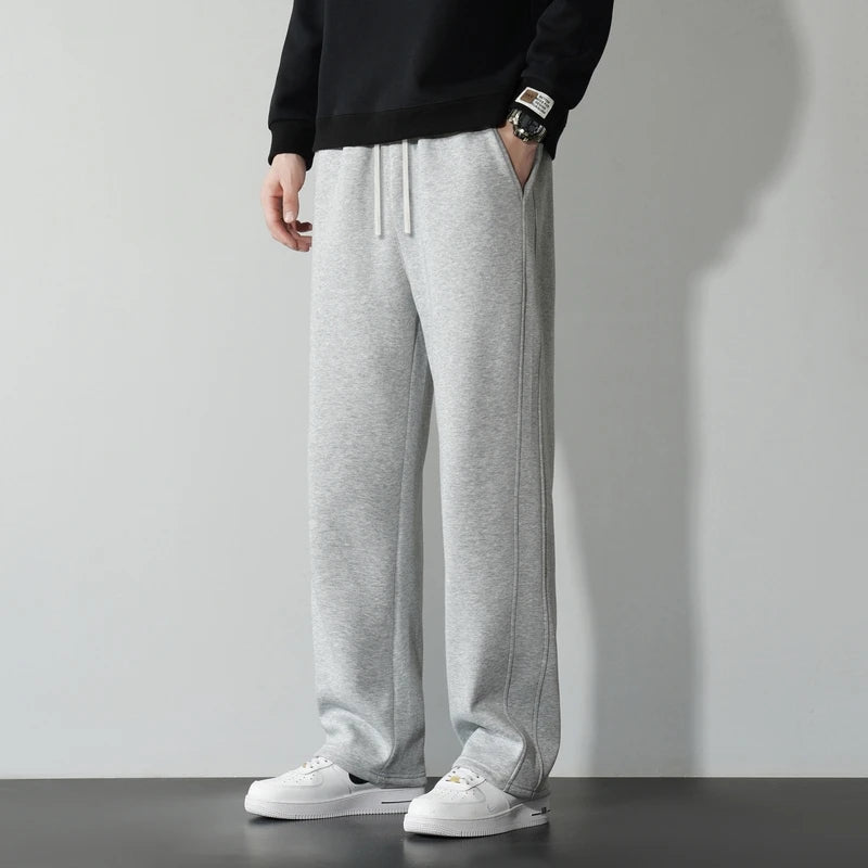 Casual Sweatpants Men Joggers, 100% Cotton Solid Color Sport Trousers, Brand High Quality Oversize Pants